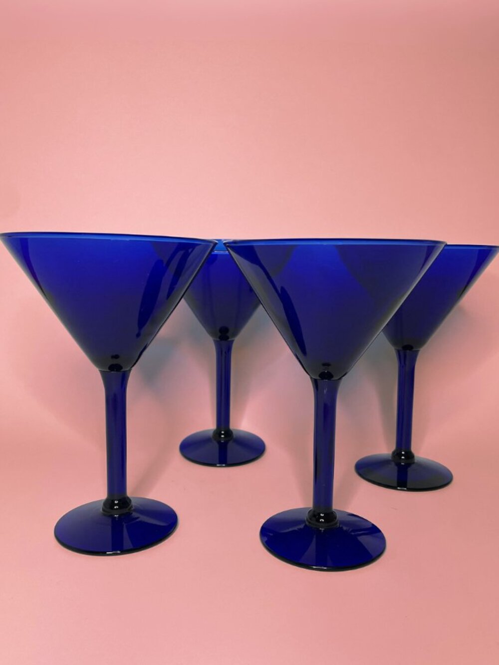 Vintage Pier 1 Style Cobalt Blue Martini Glasses
